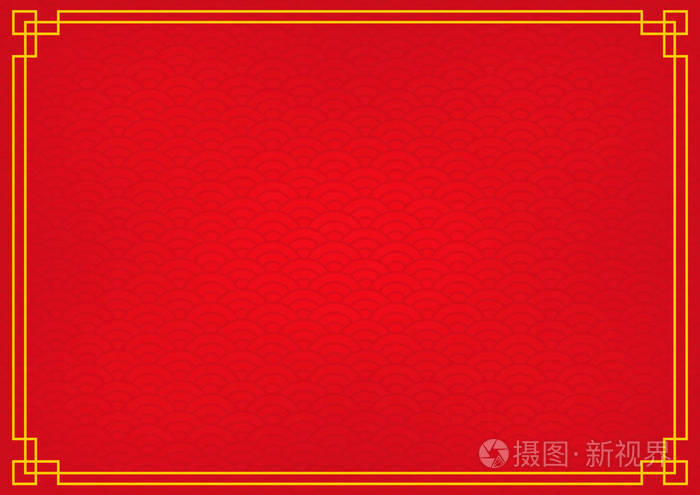 中国的红色背景与金黄色边框