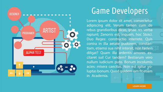 游戏开发商概念横幅