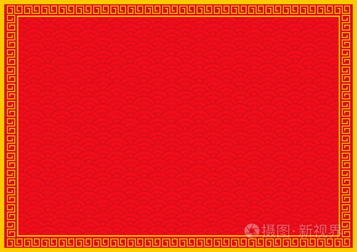 中国的红色背景与金黄色边框