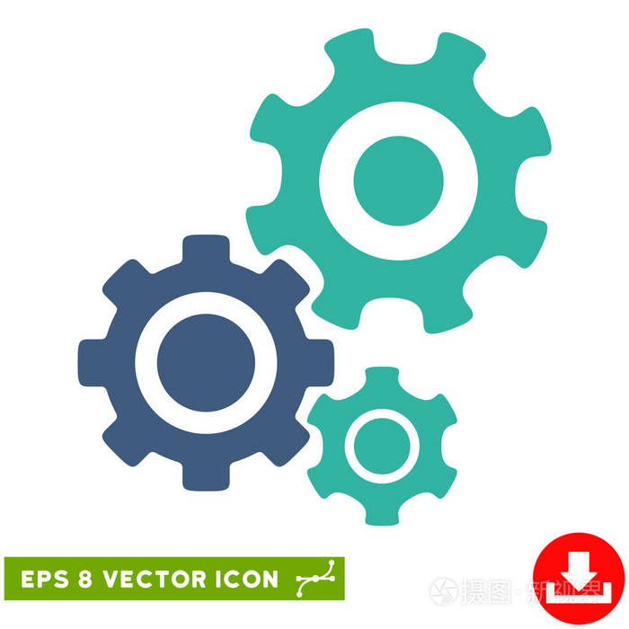 齿轮机制矢量 eps 图标插画-正版商用图片0w9eev-摄图新视界