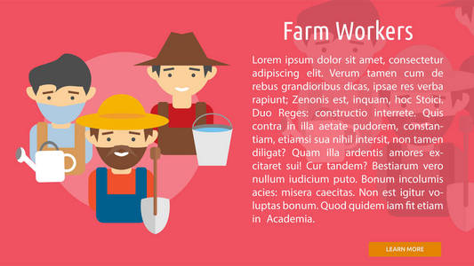 农场工人概念横幅