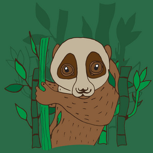 蜂猴插画-蜂猴手绘-蜂猴卡通图-摄图新视界