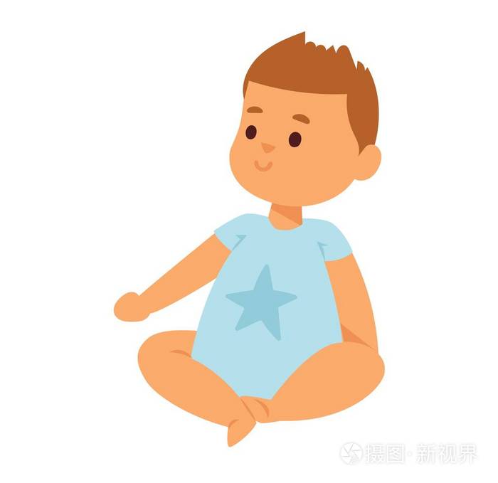 婴儿的微笑的脸矢量图