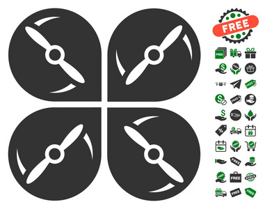 与免费奖金 Airdrone 螺丝旋转图标