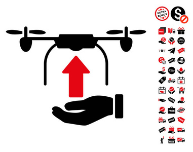 发送免费奖金无人机手形图标