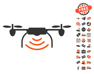 无线电发射机 Airdrone 图标免费奖金