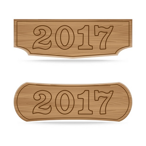 新的一年，至 2017 年的木牌板概念