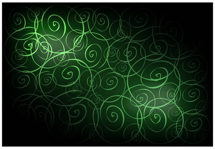 绿色老式壁纸与螺旋图案背景