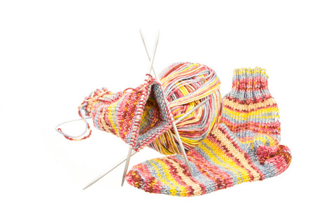 孤立的羊毛袜子针织设备