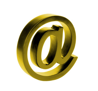 黄金电子邮件标志