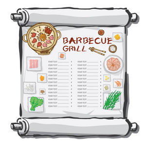 烧烤菜单模板图片