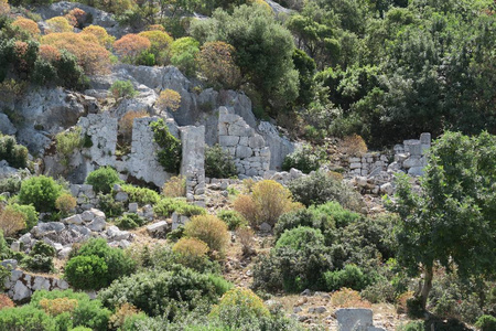 Kekova 岛和沉没的城市 Simena 土耳其安塔利亚省的废墟