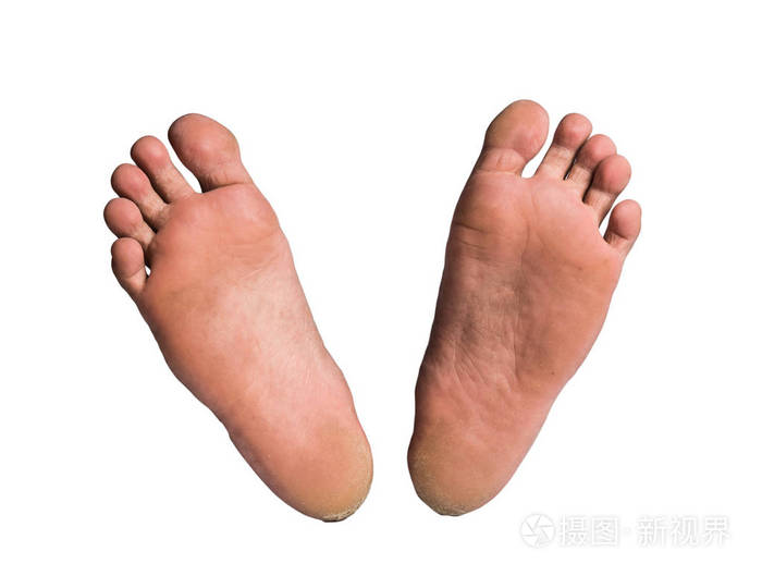 在白色背景上脚