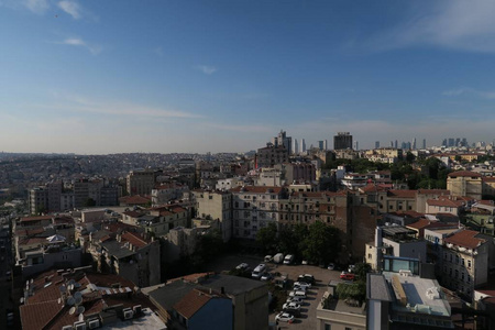 城市天际线的伊斯坦布尔 Beyoglu 和加拉塔区