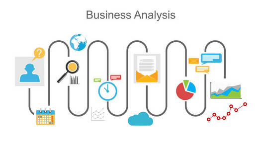 商业分析过程概念插画
