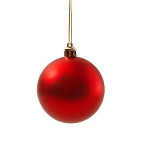 红色圣诞球孤立在白色背景下新的一年