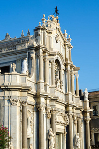 大教堂的圣阿加莎。主要的门面。意大利西西里岛卡塔尼亚，