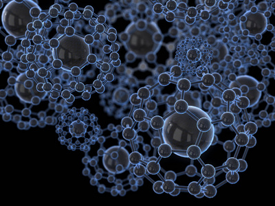 原子和 molecule.3d 渲染的抽象符号