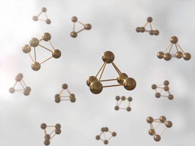 科学原子分子 Dna 模型结构 3d 渲染