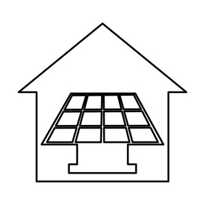 房屋外墙与面板太阳能独立图标