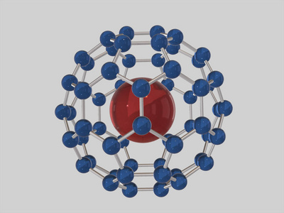 原子和 molecule.3d 渲染的抽象符号