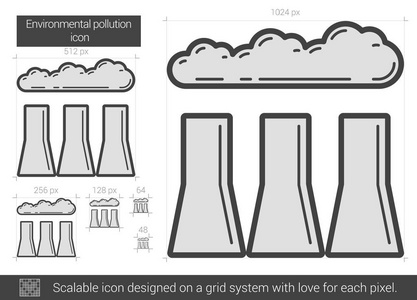 环境污染线图标图片