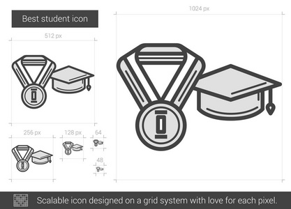 最好的学生线图标