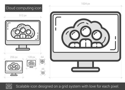 云计算线图标