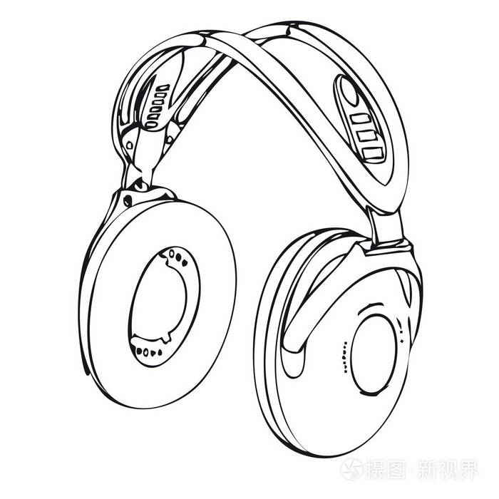 无线的黑色和白色耳机