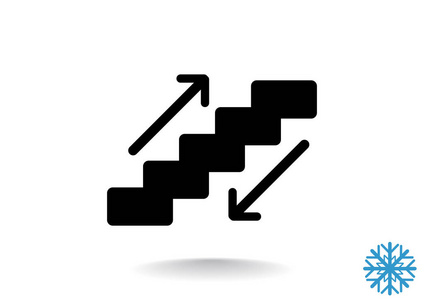 自动扶梯标志与楼梯和箭头