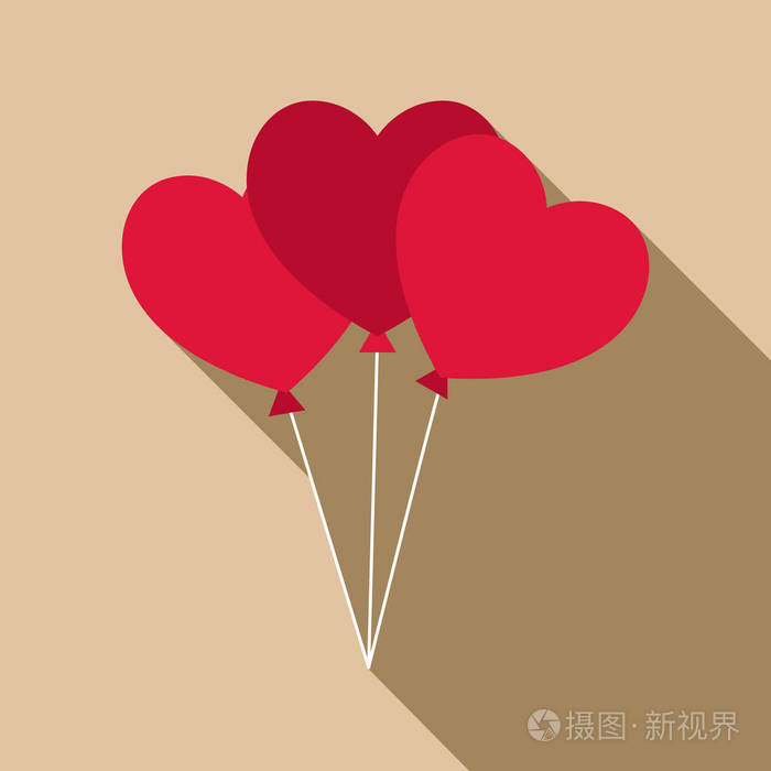 三颗心图标平面样式