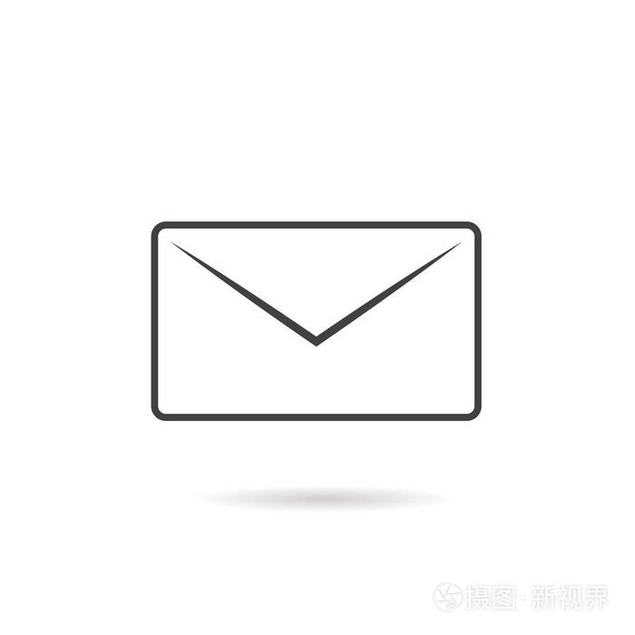 白色背景上的邮件图标