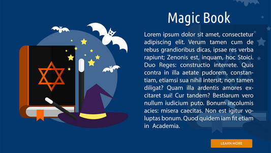 魔法书概念横幅