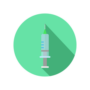 注射针矢量图标医生的手用注射针年轻的漂亮女医生抱着一根注射针头