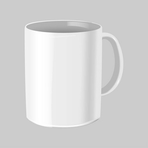 咖啡杯子样机白色隔离矢量