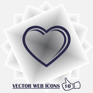 心矢量图标，爱的象征。情人节那天标志，图形和网页设计 logo 平面样式。Eps10