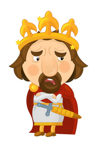 卡通快乐和搞笑骑士或国王照片