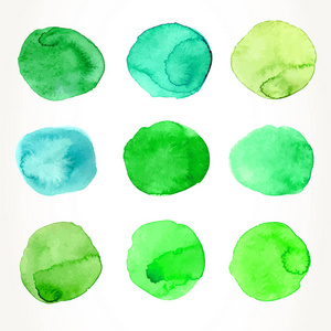 绿色水彩圆圈