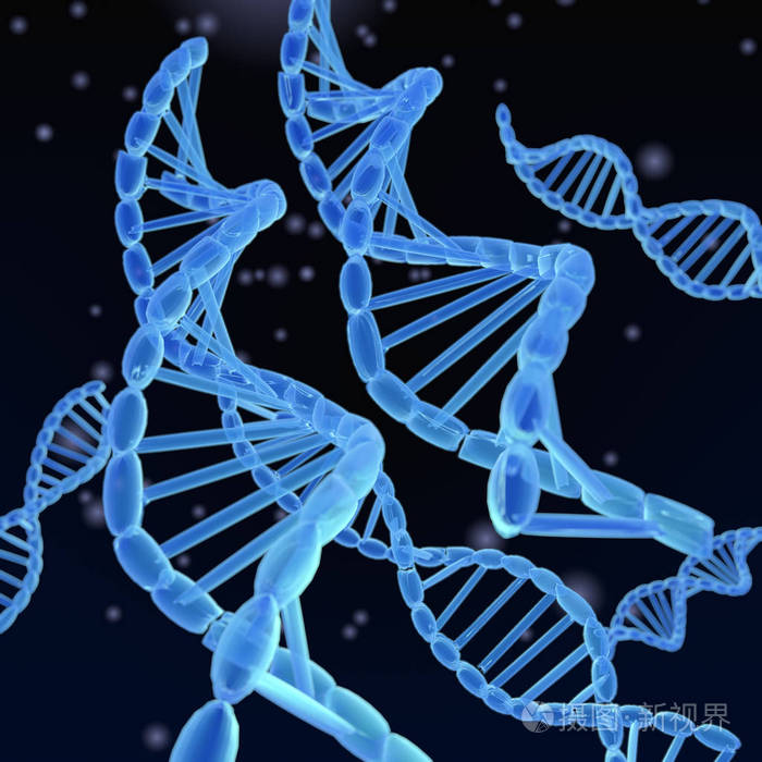 在深色背景上的 dna 螺旋图