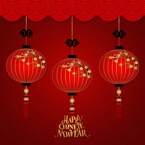 中国新年背景设计。矢量图