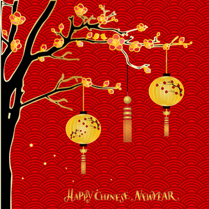 中国新年背景设计。矢量图