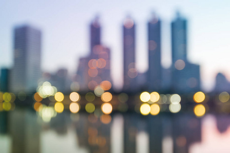 虚化建筑抽象的圆形背景虚化,晚上城市景观模糊的背景照片
