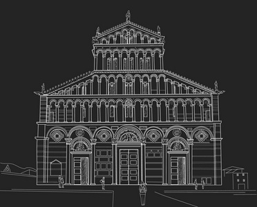 比萨大教堂的剪影