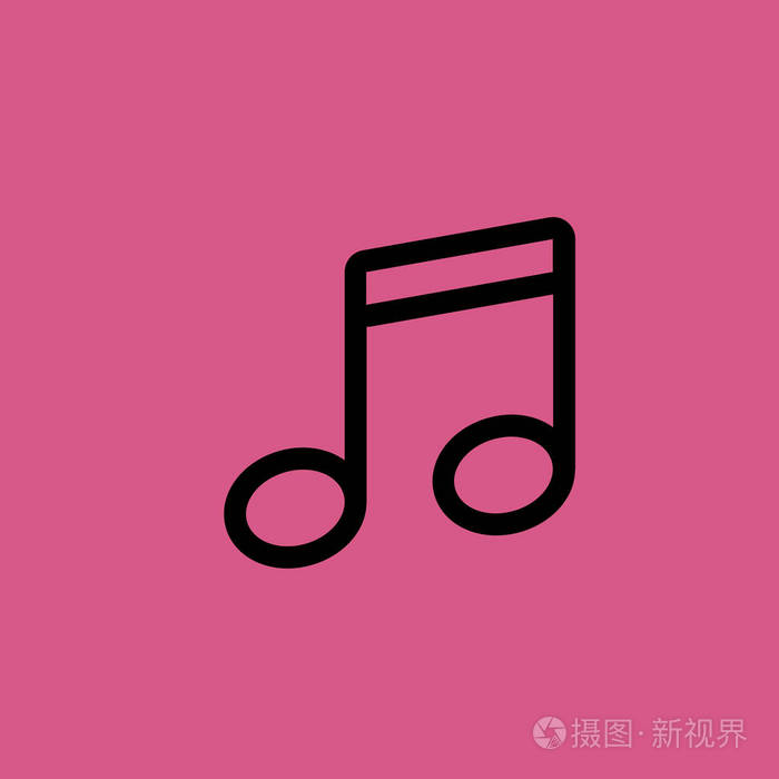 八分音符图标图孤立的矢量标志符号