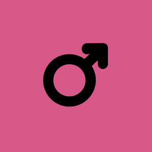 男性的性别标志图标。平面设计