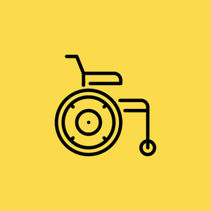 轮椅图标图孤立的矢量标志符号