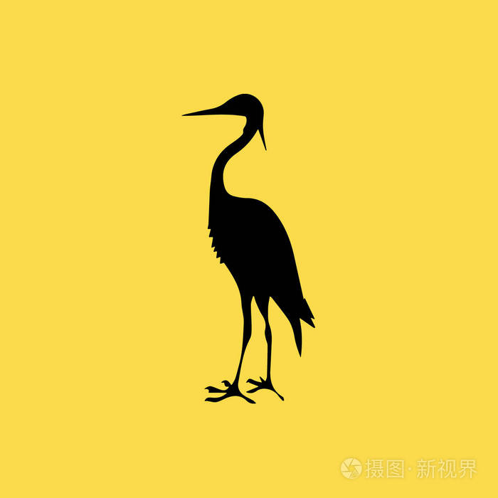 鹤鸟图标图孤立的矢量标志符号