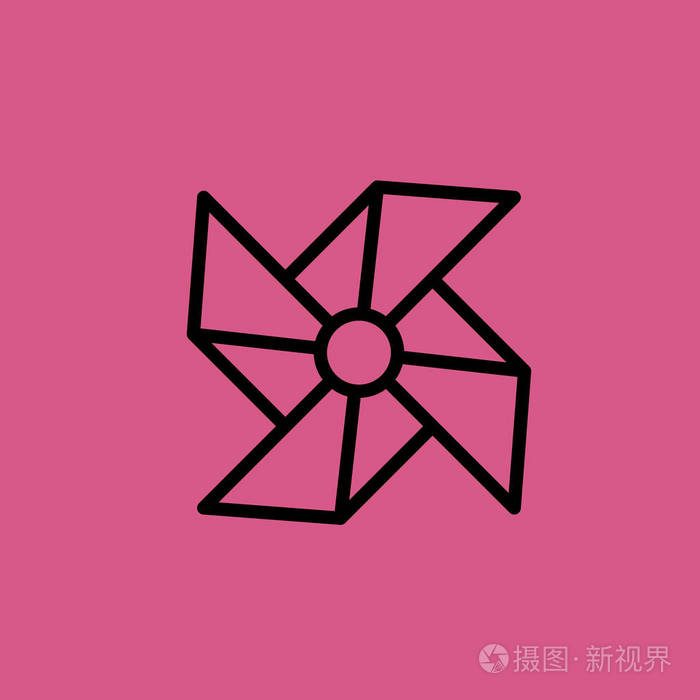 风车图标图孤立的矢量标志符号