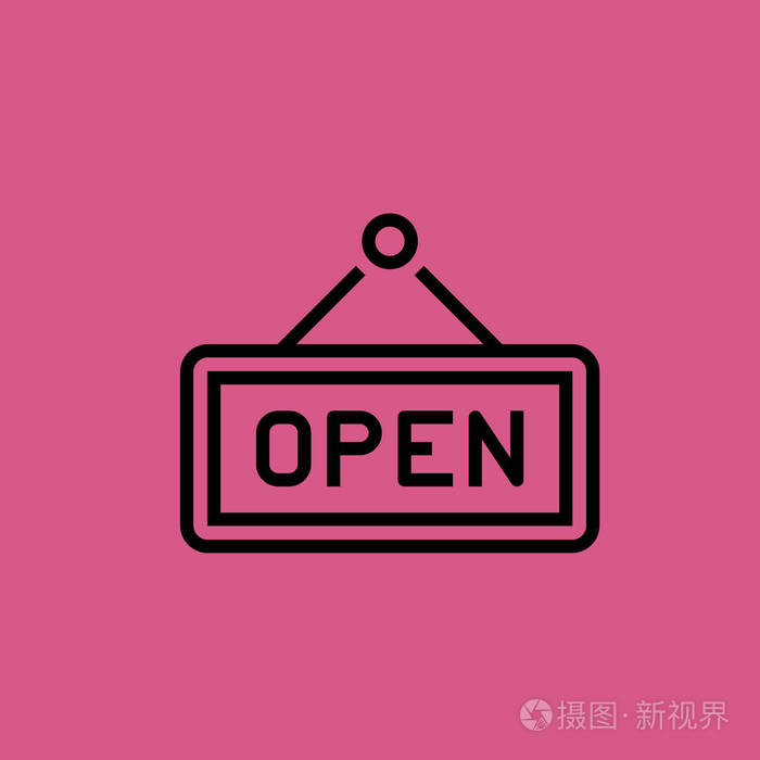 打开图标图孤立的向量符号