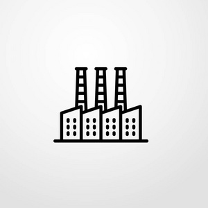 工厂图标图孤立的矢量标志符号